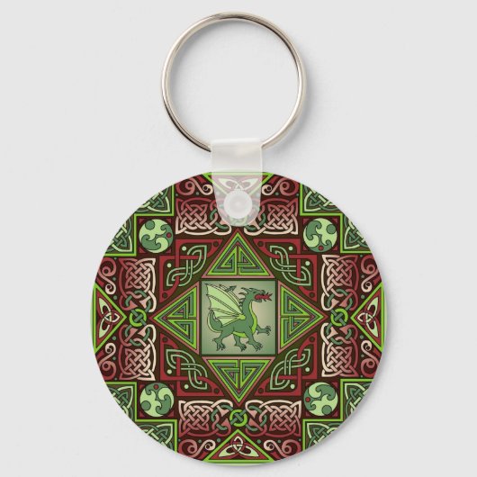 Celtic Dragon Labyrinth Sleutelhanger (Voorkant)