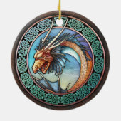 Celtic Dragon Pendant/Ornament Keramisch Ornament (Achterkant)