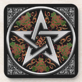 Celtic Dragon Pentagram Onderzetter (Voorkant)