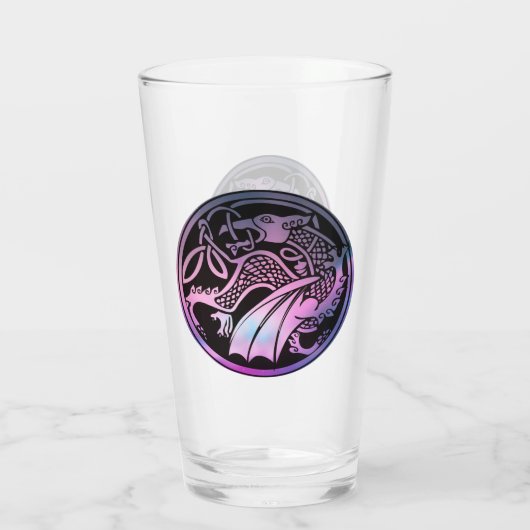 Celtic Dragon Round Glas (Achterkant)