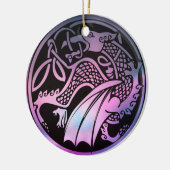Celtic Dragon Round Keramisch Ornament (Links)