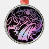 Celtic Dragon Round Metalen Ornament (Voorkant)
