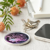 Celtic Dragon Round Sleutelhanger (Zijkant)