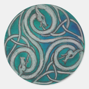 Celtic Dragon Tris Sticker