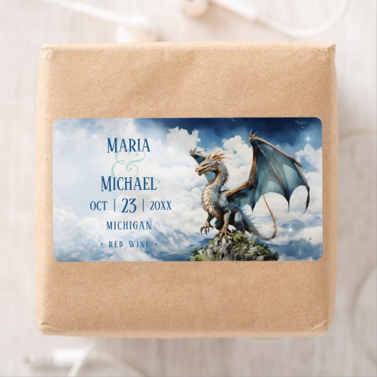 Celtic Dragon Wedding Kleine wijnfles Etiket (Insitu)