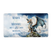 Celtic Dragon Wedding Kleine wijnfles Etiket (Voorkant)