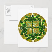 Celtic Dragonflies Green Briefkaart (Voorkant / Achterkant)