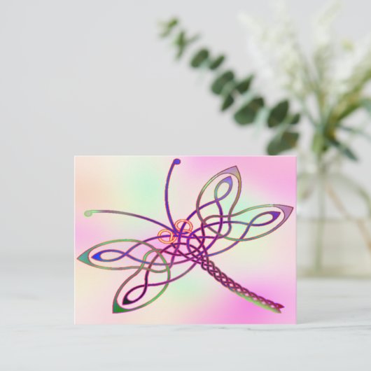 Celtic Dragonfly Light Briefkaart (Staand voorkant)