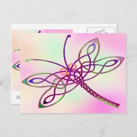 Celtic Dragonfly Light Briefkaart (Voorkant / Achterkant)