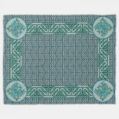 Celtic Dragons Blue Fleece Deken (Voorkant (Horizontaal))