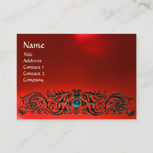 CELTIC DRAGONS MONOGRAM RUBY rood blauw saffier Visitekaartje