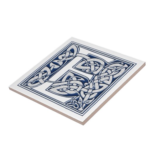 Celtic E monogram Tegeltje (Zijkant)