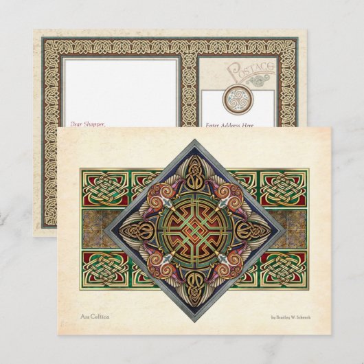 Celtic Eagles Design Briefkaart (Voorkant / Achterkant)