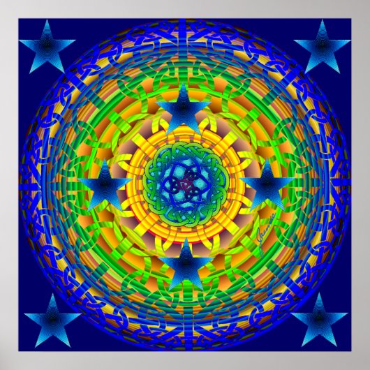 Celtic Earth Orb Midnight Print (Voorkant)