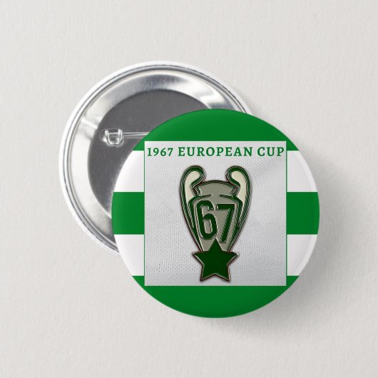 CELTIC ECW 67 PIN BADGE TROPHY ONTWERP RONDE BUTTON 5,7 CM (Voorkant /achterkant)