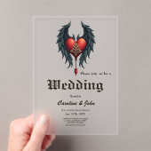 Celtic elegance with a heart and wings. acryl uitnodigingen (Insitu (Draagbaar))