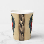 Celtic elegance with a heart and wings. papieren bekers (Rechts)