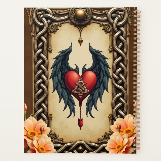 Celtic elegance with a heart and wings. planner (Achterkant)