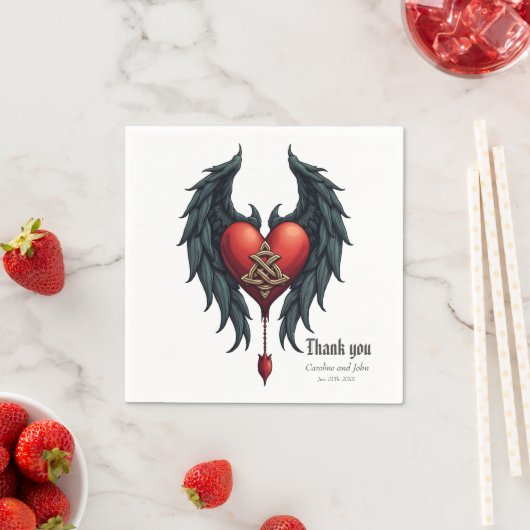 Celtic elegance with a heart and wings. servet (Insitu)