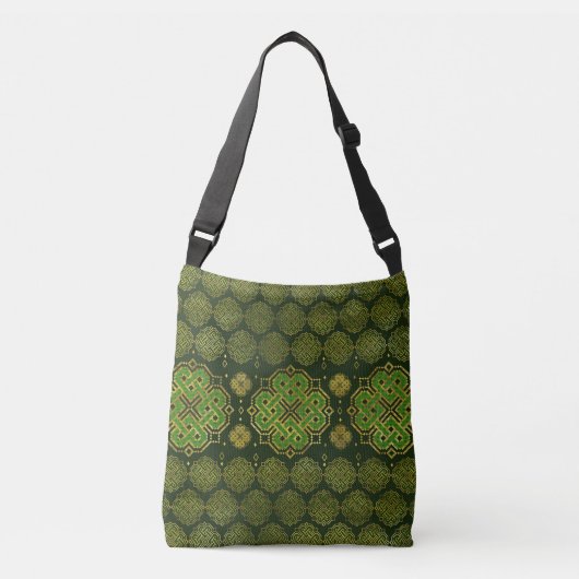 Celtic Enless Knot - Shamrock four-leaf clover Crossbody Tas (Voorkant)