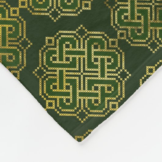 Celtic Enless Knot - Shamrock four-leaf clover Fleece Deken (Hoek)