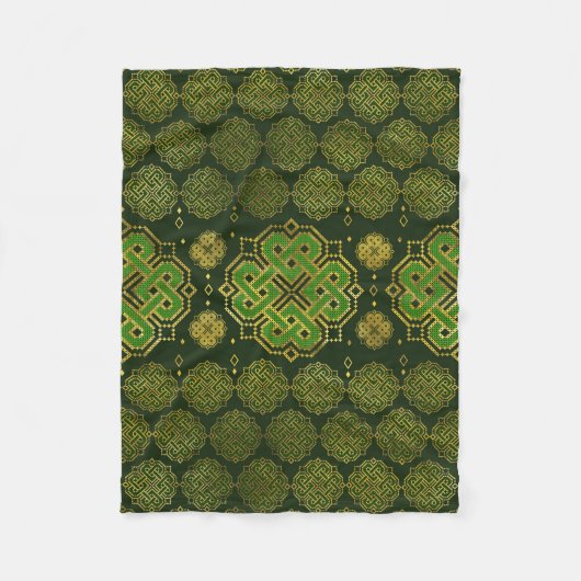 Celtic Enless Knot - Shamrock four-leaf clover Fleece Deken (Voorkant)