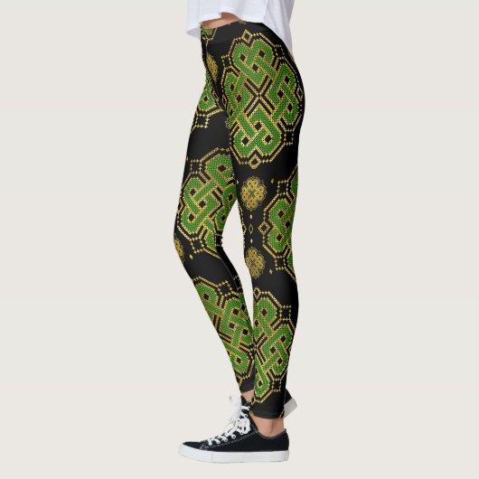 Celtic Enless Knot - Shamrock four-leaf Clover Leggings (Links)