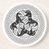 Celtic Epona Knot Ring with Horses Zandsteen Onderzetter (Voorkant)