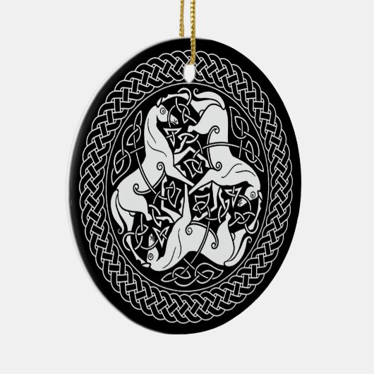 Celtic Epona Knot with Horses Keramisch Ornament (Rechts)