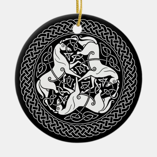 Celtic Epona Knot with Horses Keramisch Ornament (Voorkant)