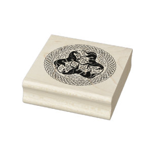 Celtic Epona Knot with Horses Rubberstempel