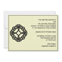 Celtic Eternity Knot Black Wedding Invitation