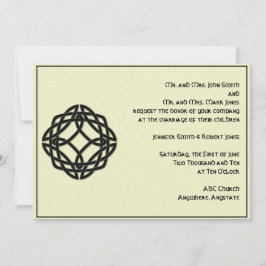 Celtic Eternity Knot Black Wedding Invitation Kaart