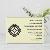 Celtic Eternity Knot Black Wedding Invitation Kaart (Staand voorkant)