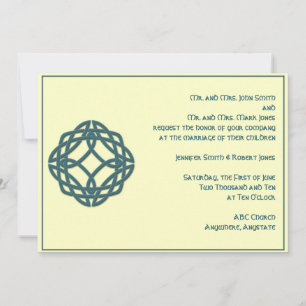 Celtic Eternity Knot Blauwgroen Wedding Invitation Kaart