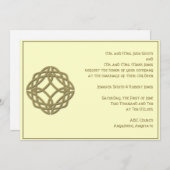 Celtic Eternity Knot Gold Ivory Wedding Invitation Kaart (Voorkant / Achterkant)