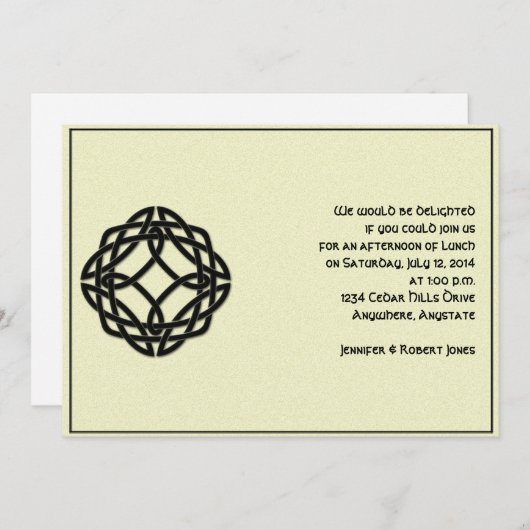 Celtic Eternity Knot in Black en Mythic Ivory Kaart (Voorkant / Achterkant)