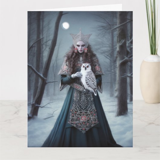 Celtic Fantasy Yuletide Goddess Wenskaart Kaart (Voorkant)