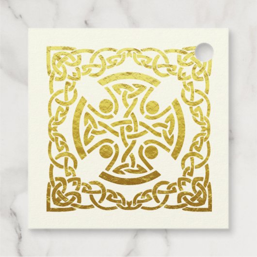 Celtic Faux Gold Knot on Ivory Wedding Welcome Bedankjes Labels (Achterkant)