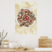 Celtic Ferret Triskel Poster (Keuken)