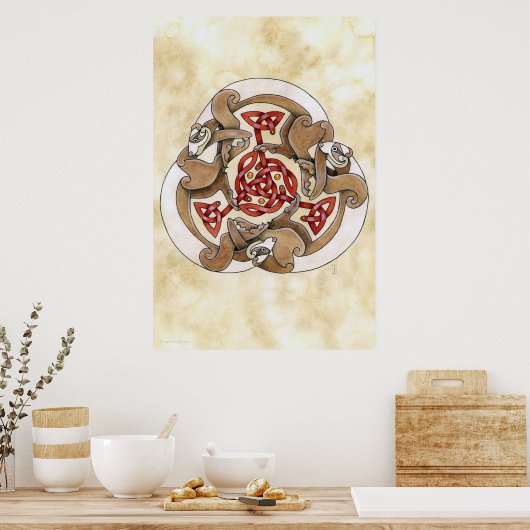 Celtic Ferret Triskel Poster (Keuken)