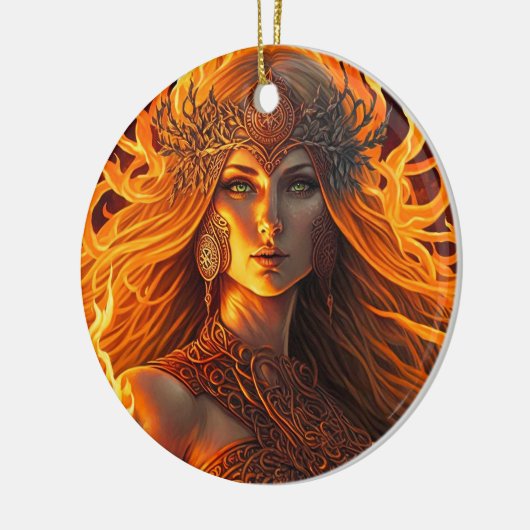 Celtic Fire Goddess Brighid Imbolc Keramisch Ornament (Links)