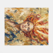 Celtic Fire Goddess Brigid Gold Leaf Fantasy Art Fleece Deken (Voorkant (Horizontaal))