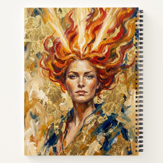 Celtic Fire Goddess Brigid Gold Leaf Fantasy Art Notitieboek (Achterkant)