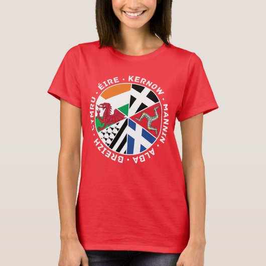 Celtic Flags Landen Vrouwen T-shirt, Celt T-shirt (Voorkant)