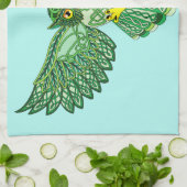 Celtic Flight Uil Groen Theedoek (Gevouwen)