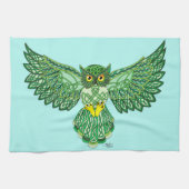 Celtic Flight Uil Groen Theedoek (Horizontaal)