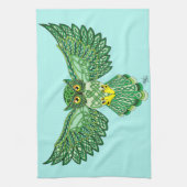 Celtic Flight Uil Groen Theedoek (Verticaal)