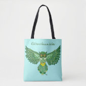Celtic Flight Uil Groen Tote Bag (Voorkant)