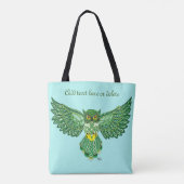 Celtic Flight Uil Groen Tote Bag (Achterkant)